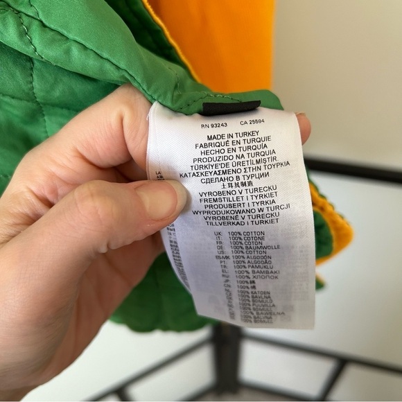 [L] Diesel Vintage Golden Yellow Corduroy Snap Down Jacket Green Quilted Lining - Picture 12 of 14